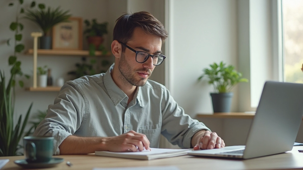 Профессиональная рабочая среда с ноутбуком, блокнотом и кофе для создания контента