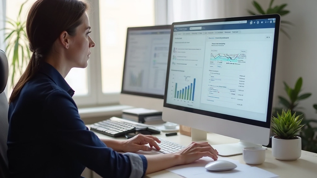 Эксперт по социальным сетям анализирует статистику в офисе