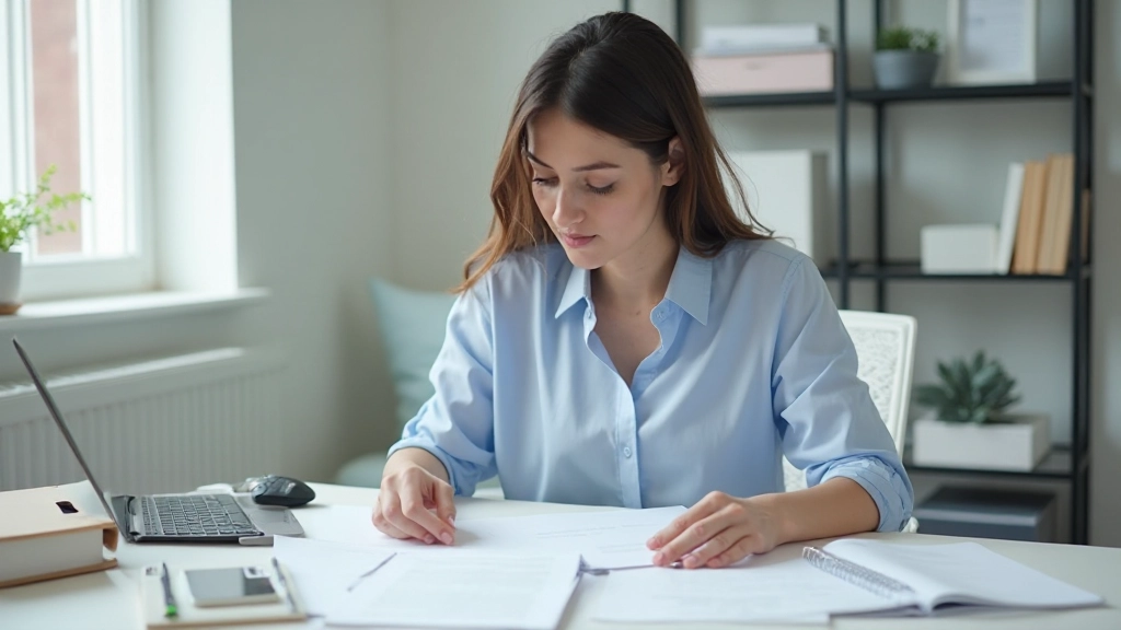 Профессиональный рабочий стол с организованными материалами и ноутбуком